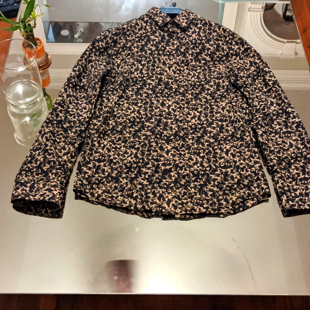 H&M MENS LONG SLEEVE STYLISH PATTERN collar DRESS SHIRT